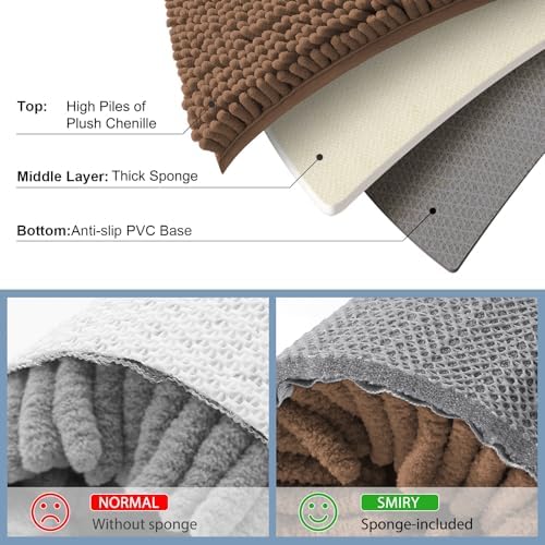 Smiry Bathroom Rugs 30X20, Luxury Chenille Extra Soft Absorbent Bath Mat