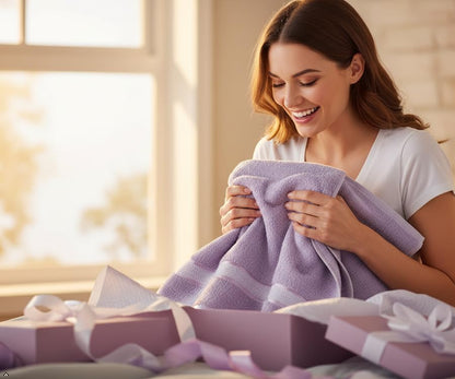 6 Piece Bath Towel Set, 2 Bath, 2 Hand, 2 Washcloths, Lavender