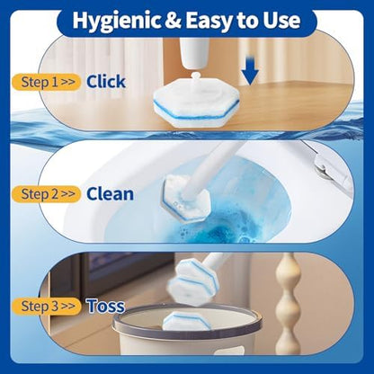 80 Count Toilet Bowl Wand Refills, Disposable Toilet Cleaner Refills, Disposable Wand Heads Compatible with Clorox and the Most Toilet Brushes