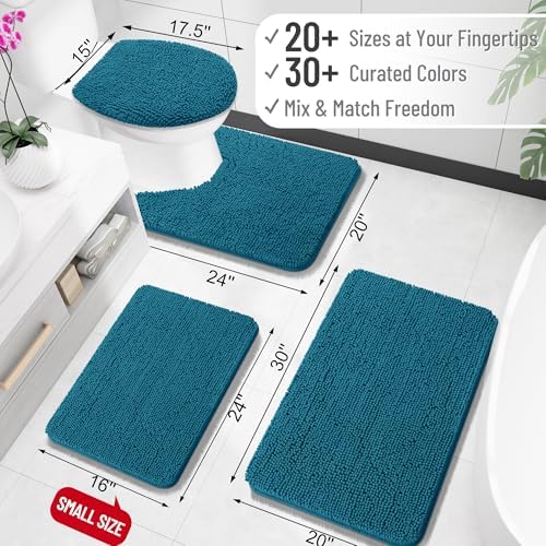OLANLY Small Bathroom Rugs 24x16, Extra Soft Absorbent Chenille Bath Rugs