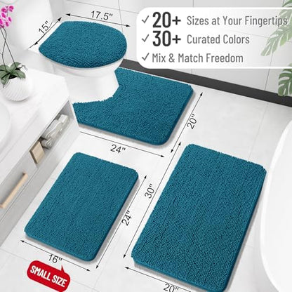 OLANLY Small Bathroom Rugs 24x16, Extra Soft Absorbent Chenille Bath Rugs