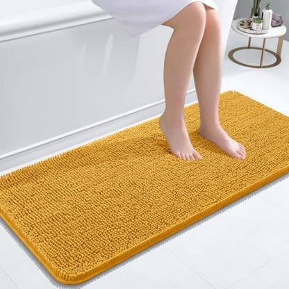 OLANLY Bathroom Runner Rugs 47x20, Extra Soft Absorbent Chenille Bath Rugs