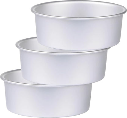 9 x 3 inch Round Cake Pan Set of 3, Aluminum Baking Pans for Layer Cakes, Heavy Duty Non-Stick, Evenly Baking Molds for Home Kitchen, Birthday Wedding Anniversary