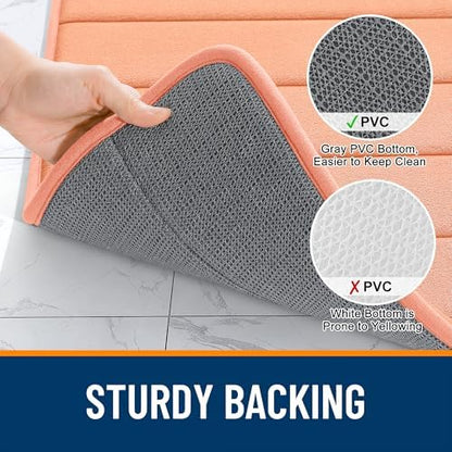 OLANLY Memory Foam Long Bathroom Rugs Runner 44x24, Super Soft Absorbent