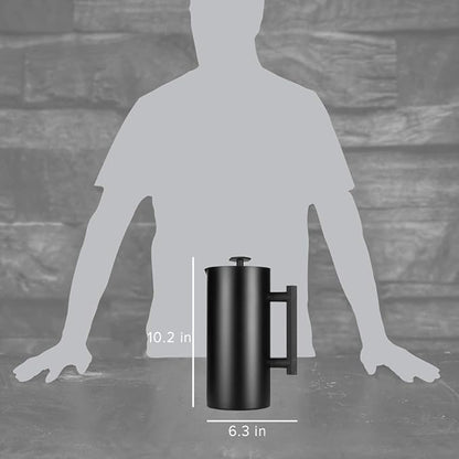 ESPRO P6 32 Ounces French Press Coffee Maker, Double Walled Stainless Steel Insulated, Matte Black