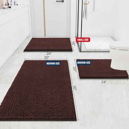 Smiry Bathroom Rugs 40X24, Luxury Chenille Extra Soft Absorbent Bath Mat