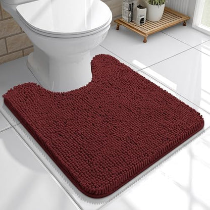 OLANLY Toilet Rugs U-Shaped 20x20, Soft Absorbent Chenille Contour Rugs