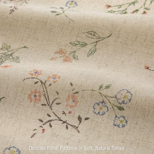 Floral Farmhouse Vintage Linen Shower Curtain French Country Decor 72Wx84H