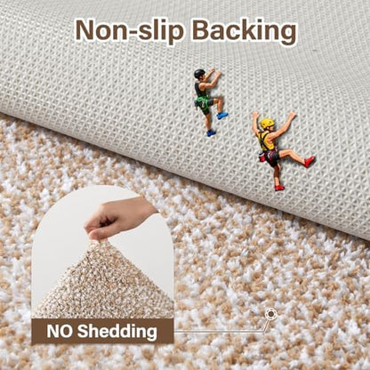 Toilet Rug U-Shaped 24x19 Washable Non Slip, Soft Absorbent Bath Mat Beige