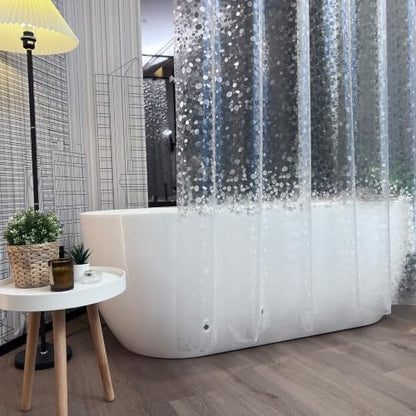 EurCross Extra Long Shower Curtain Liner 84 Inches Long,Weighted Bathroom Shower Curtain 72x84 Inch Liner with 5 Magnets, Heavy Duty, Semi Transparent, Cobblestone
