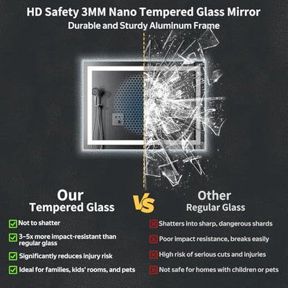 24"x42" LED Bathroom Mirror with Lights, Anti-Fog, Backlit+Frontlit