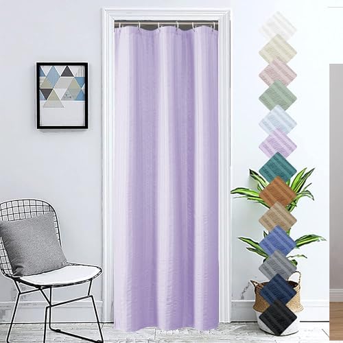 Aiyufeng Light Purple Shower Curtain for Bathroom, Embossed Textured Fabric Shower Curtain for Bathroom - Soft Cloth & Hotel Spa, Machine Washable, 36X72,Light Purple