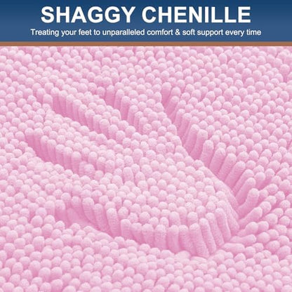 Smiry Bathroom Rugs 59X35, Luxury Chenille Extra Soft Absorbent Bath Mat