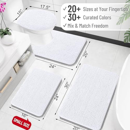 OLANLY Toilet Rugs U-Shaped 20x20, Soft Absorbent Chenille Contour Rugs