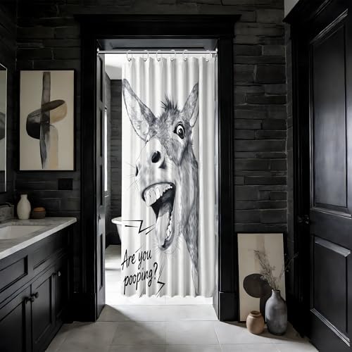 Small Stall Shower Curtain Rv Funny Donkey, 36 x 72 Inchs
