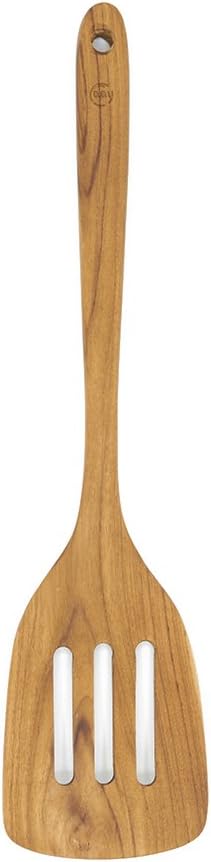 Faay Teak Wooden Slotted Spatula Turner | Durable, Healthy, High Moist Resistance Teak Wood Spatula for Non Stick Cookware