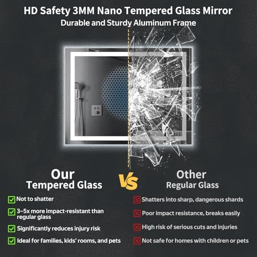 40"x30" LED Bathroom Mirror with Lights, Backlit+Frontlit, Anti-Fog