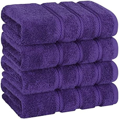 American Soft Linen 100% Cotton Luxury Turkish Towels, 4 PC Hand Towel Set