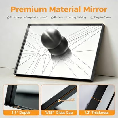 Sweetcrispy Bathroom Wall Mirror, Vanity Mirror for Over Sink, 24x36 Inch