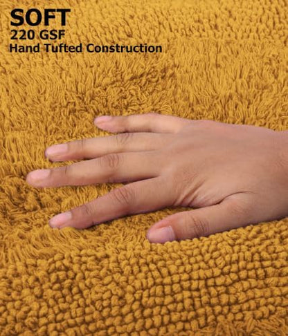 COTTON CRAFT Bath Rugs - 2 Pack Large 20x30 Plush Bath Mats - Golden Rod