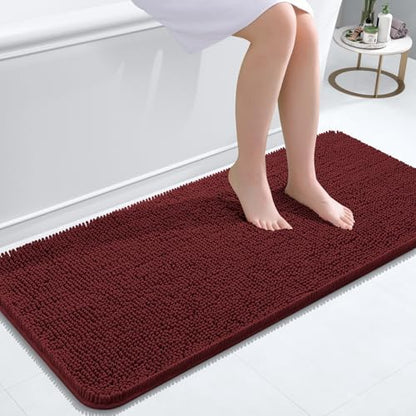 OLANLY Bathroom Runner Rugs 47x20, Extra Soft Absorbent Chenille Bath Rugs
