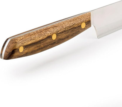 Arcos Yanagiba Knife 9.5 Inch Stainless Steel. Japanese Kitchen Knife for Fish, Meat and Vegetables. Ovengkol Wood Handle 100% natural FSC and 240mm Blade. Series Nordika. Color Brown.