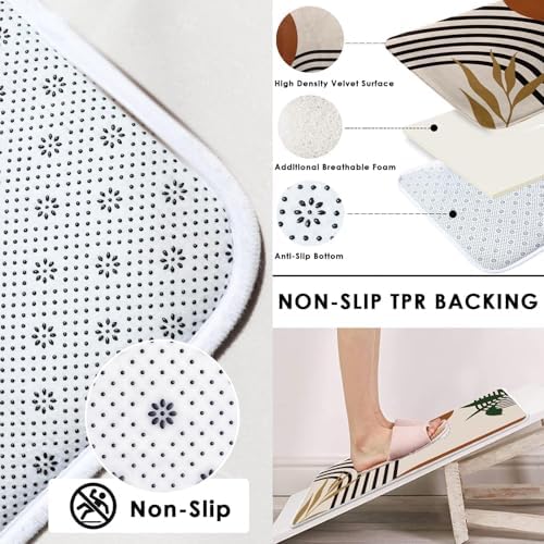 Bathroom Sets with Shower Curtain and Rugs, 4 Pcs Geometric Boho