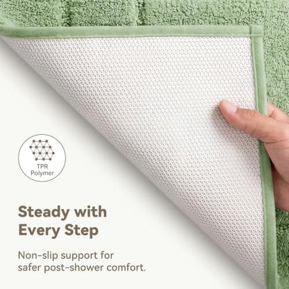 GRANNY SAYS Sage Green Bathroom Rug 24" x 36", Non-Slip Bath Mat
