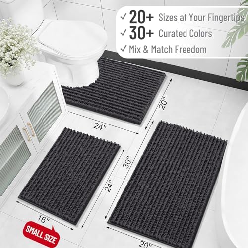OLANLY Bathroom Rugs 30x20, Thick Soft Absorbent Chenille Bath Rugs
