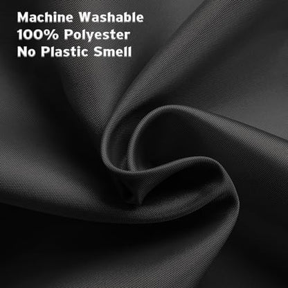 Titanker Fabric Shower Curtain Liner Washable with 2 Magnets, 70 x 72 Inches, Waterproof, Soft Fabric, Lightweight Polyester, Black