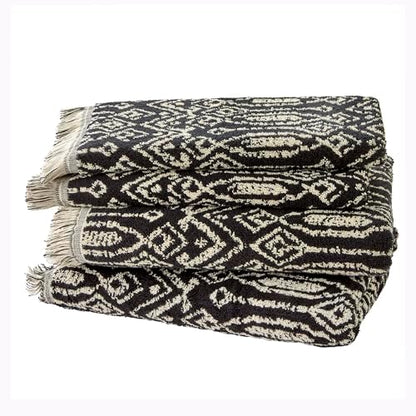 SKL Home Nador Bath Towel Set-4pc, Premium 100% Cotton, Black