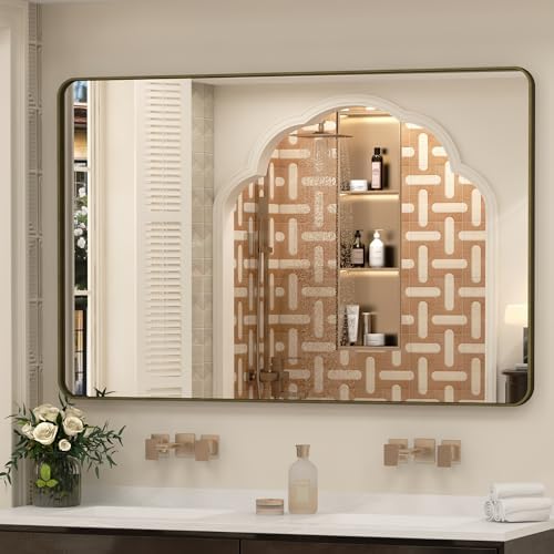 55x36 Bronze Framed Bathroom Mirror