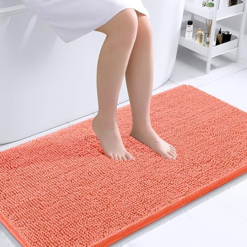 OLANLY Bathroom Runner Rugs 40x24, Extra Soft Absorbent Chenille Bath Rugs