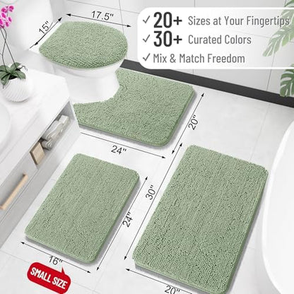 OLANLY Bathroom Rugs 32x20, Extra Soft Absorbent Chenille Bath Rugs