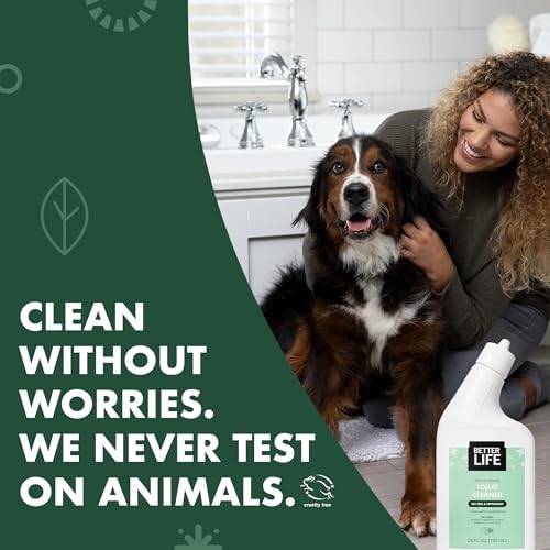 Better Life Toilet Bowl Cleaner - Tea Tree & Peppermint Scent Cleaning Gel - Liquid Bathroom Cleaners for Household - 24oz