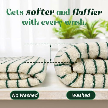Jacquotha Green Striped Bath Towels Set of 2