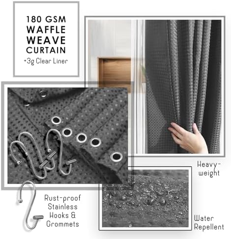 Clara Clark Bathroom Set, Bathroom Sets with Shower Curtain and Rugs