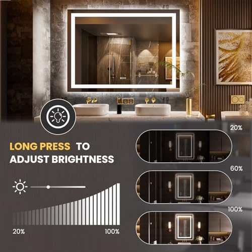 LOAAO 52"X36" LED Bathroom Mirror with Lights, UL Listed