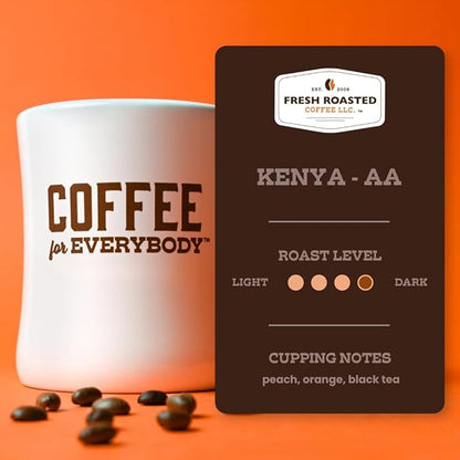 Fresh Roasted Coffee, Kenya AA, 5 lb (80 oz), Med-Dark Roast, Kosher, Ground