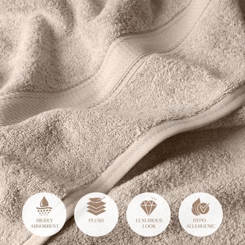 SUPERIOR Egyptian Cotton Ultra Plush & Absorbent, 3 Piece Set, Stone