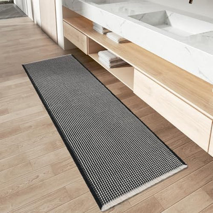 Upgraded Waffle Bath Mat Runner Absorbent Non Slip Bathroom Mat, 2' x 6'