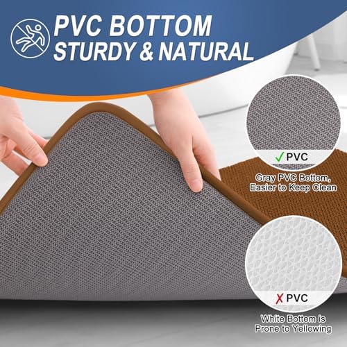 OLANLY Memory Foam Bathroom Runner Rugs 59x20, Absorbent Long Mat, Ochre