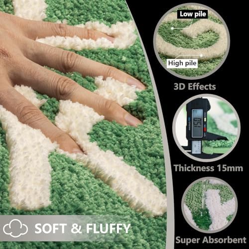 KOEXM Long Bathroom Rugs Runner 18" x 47", Sage Green Get Naked Bath Mat