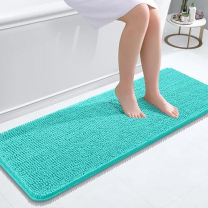 OLANLY Bathroom Runner Rugs 47x17, Extra Soft Absorbent Chenille Bath Rugs