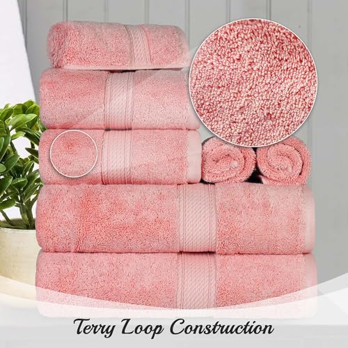 Superior Egyptian Cotton Ultra Plush & Absorbent, 10 Piece Set, Tea Rose