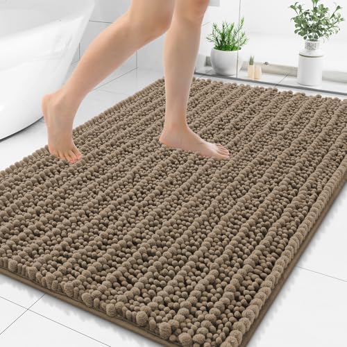 Smiry Bathroom Rugs 48X32, Extra Soft Rubber Backing Chenille Bath Mats