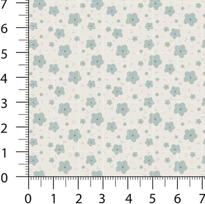 Patchwork Fabric Panel 100x155 cm, 100% Cotton Satin, 6 Coordinated Pastel Floral & Dot Patterns, Soft Peach Green Quilting & Sewing Fabric (Soft Pastels, 6pcs 50x50cm)