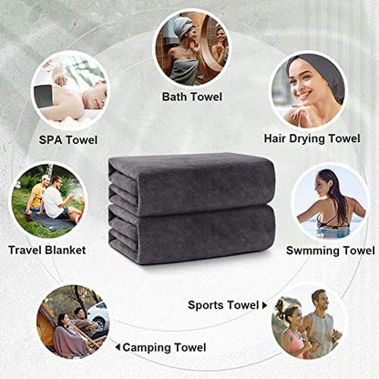 Orighty Bath Towels, Soft Feel Bath Towel, 2 Pack (27'' x 54'')