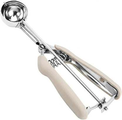 Cookie Scoop, 18/8 Stainless Steel Cookie Scooper, Cookie Scoops for Baking, 1 Tbsp/ 15 ml / 0.5 oz Cookie Dough Scoop, Ice Cream Scooper with Trigger Release, Cookie Scooper for Baking (#60 White)