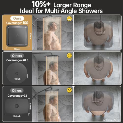 Veken All Metal 10" Luxurious Gray Rain Shower Heads with Handheld Spray